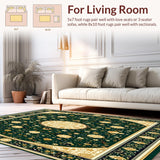 Ultra Soft Area Rug, Non Slip, Stain Resistant, Washable Area Rugs for Living Room, Bedroom, Rattan Round Placemat Rustic Hand Woven Area(Green)