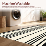 Modern Neutral Striped Non Shedding(Beige)
