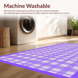 Ultra Soft Area Rug, Non Slip, Stain Resistant, Washable Area Rugs for Living Room, Bedroom, Contemporary Purple Tiled Motif(Purple)