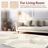 Elegant Cream Geometric Wave Design(Beige)