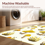 Ultra Soft Area Rug, Non Slip, Stain Resistant, Washable Area Rugs for Living Room, Bedroom, Charming Pastel Nature-Inspired Design(Yellow)
