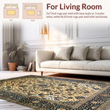 Ultra Soft Area Rug, Non Slip, Stain Resistant, Washable Area Rugs for Living Room, Bedroom, Rich Earthy Tones with Opulence(Beige)