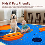 Ultra Soft Area Rug, Non Slip, Stain Resistant, Washable Area Rugs for Living Room, Bedroom, Bright Multi-Colored Learning Mat(Orange)