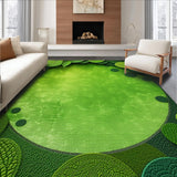 Ultra Soft Area Rug, Non Slip, Stain Resistant, Washable Area Rugs for Living Room, Bedroom, Botanical Green Lily Pad Bedroom Meditation Rug(Green)