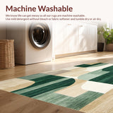 Ultra Soft Area Rug, Non Slip, Stain Resistant, Washable Area Rugs for Living Room, Bedroom, Modern Abstract Machine Area Beige Dark Green(Green)