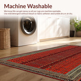 Ultra Soft Area Rug, Non Slip, Stain Resistant, Washable Area Rugs for Living Room, Bedroom, Whimsical Animal Print Elegance(Red)