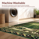 Ultra Soft Area Rug, Non Slip, Stain Resistant, Washable Area Rugs for Living Room, Bedroom, Cozy Natural Forest Elements(Green)