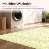 Ultra Soft Area Rug, Non Slip, Stain Resistant, Washable Area Rugs for Living Room, Bedroom, Area Low Pile Floral Non Slip Small(Yellow)
