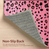 Ultra Soft Area Rug, Non Slip, Stain Resistant, Washable Area Rugs for Living Room, Bedroom, Chic Pink Animal Motif(Pink)