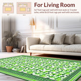 Ultra Soft Area Rug, Non Slip, Stain Resistant, Washable Area Rugs for Living Room, Bedroom, Rustic St. Patrick's Day Charm(Green)