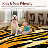 Ultra Soft Area Rug, Non Slip, Stain Resistant, Washable Area Rugs for Living Room, Bedroom, Wildlife Themed Bedroom Vibrant Accent Carpet(Black)
