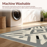 Ultra Soft Area Rug, Non Slip, Stain Resistant, Washable Area Rugs for Living Room, Bedroom, Elegant Symmetrical Trellis Aesthetic(Beige)