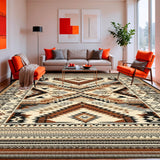 Ultra Soft Area Rug, Non Slip, Stain Resistant, Washable Area Rugs for Living Room, Bedroom, Weather Resistant Boho Area for Porch Balcony Camping Relaxation(Beige)