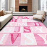 Ultra Soft Area Rug, Non Slip, Stain Resistant, Washable Area Rugs for Living Room, Bedroom, Soft Plush Circular Learning Atmosphere(Pink)
