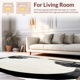 Ultra Soft Area Rug, Non Slip, Stain Resistant, Washable Area Rugs for Living Room, Bedroom, Minimalist Circle Carpet with Tree Design(Gray)