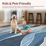 Ultra Soft Area Rug, Non Slip, Stain Resistant, Washable Area Rugs for Living Room, Bedroom, Chic Minimalist Abstract Aesthetic(Blue)