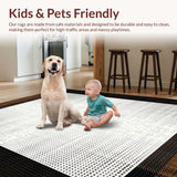 Ultra Soft Area Rug, Non Slip, Stain Resistant, Washable Area Rugs for Living Room, Bedroom, Artful Abstract Cowhide Influence(Brown)
