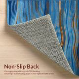 Ultra Soft Area Rug, Non Slip, Stain Resistant, Washable Area Rugs for Living Room, Bedroom, Vibrant Multi-Tonal Organic Flow(Blue)