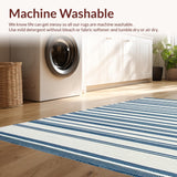 Delicate Textured Ivory Stripe Motif(Blue)
