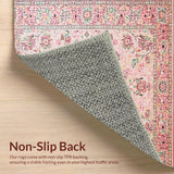 Ultra Soft Area Rug, Non Slip, Stain Resistant, Washable Area Rugs for Living Room, Bedroom, Rustic Light Pink Blossom Style(Pink)