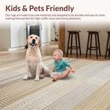 Ultra Soft Area Rug, Non Slip, Stain Resistant, Washable Area Rugs for Living Room, Bedroom, Classic Neutral Vintage Charm(Beige)