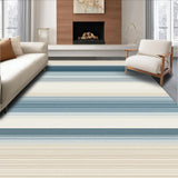 Ultra Soft Area Rug, Non Slip, Stain Resistant, Washable Area Rugs for Living Room, Bedroom, Cordural Stripe Harmony Area with Linear Motif and Subtle Contrast Design(Blue)