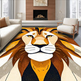 Ultra Soft Area Rug, Non Slip, Stain Resistant, Washable Area Rugs for Living Room, Bedroom, Whimsical Safari Inspired Design(Gold)