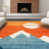 Ultra Soft Area Rug, Non Slip, Stain Resistant, Washable Area Rugs for Living Room, Bedroom, Chic Contemporary Color Play(Orange)