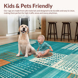 Contemporary Geometric Teal Tones(Blue)