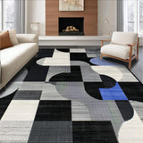 Ultra Soft Area Rug, Non Slip, Stain Resistant, Washable Area Rugs for Living Room, Bedroom, Sophisticated Black and White Aesthetic(Black)