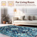 Elegant Distressed Patterned Appeal(Blue)