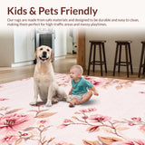 Ultra Soft Area Rug, Non Slip, Stain Resistant, Washable Area Rugs for Living Room, Bedroom, Chic Shag Rose Elegance(Pink)
