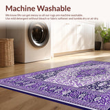 Ultra Soft Area Rug, Non Slip, Stain Resistant, Washable Area Rugs for Living Room, Bedroom, Waterproof Patio with(Purple)