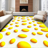 Ultra Soft Area Rug, Non Slip, Stain Resistant, Washable Area Rugs for Living Room, Bedroom, Vibrant Cheerful Egg Motif(Yellow)