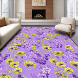 Ultra Soft Area Rug, Non Slip, Stain Resistant, Washable Area Rugs for Living Room, Bedroom, Luxurious Purple Petal Theme(Purple)
