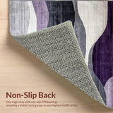 Ultra Soft Area Rug, Non Slip, Stain Resistant, Washable Area Rugs for Living Room, Bedroom, Elegant Tiled Grey Purple Harmony(Purple)