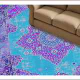 Ultra Soft Area Rug, Non Slip, Stain Resistant, Washable Area Rugs for Living Room, Bedroom, Boho Medallion Violet Living Room Non-Shedding Rug(Purple)