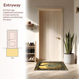 Ultra Soft Area Rug, Non Slip, Stain Resistant, Washable Area Rugs for Living Room, Bedroom, Vibrant Earthy Aesthetic Charm(Gold)