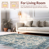 Ultra Soft Area Rug, Non Slip, Stain Resistant, Washable Area Rugs for Living Room, Bedroom, Rustic Natural Floral Elegance(Beige)