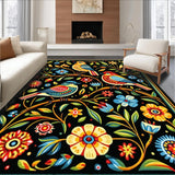 Eclectic Brightly Colored Bird Design(Black)