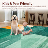 Ultra Soft Area Rug, Non Slip, Stain Resistant, Washable Area Rugs for Living Room, Bedroom, Abstract Gradient Floor Rug(Green)
