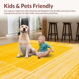 Ultra Soft Area Rug, Non Slip, Stain Resistant, Washable Area Rugs for Living Room, Bedroom, Lively Crisp Urban Ambiance(Yellow)
