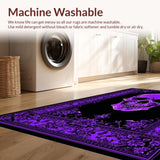 Ultra Soft Area Rug, Non Slip, Stain Resistant, Washable Area Rugs for Living Room, Bedroom, Eerie Black and White Contrast(Purple)