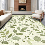 Ultra Soft Area Rug, Non Slip, Stain Resistant, Washable Area Rugs for Living Room, Bedroom, Elegant Earthy Leaf Design(Beige)