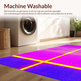 Ultra Soft Area Rug, Non Slip, Stain Resistant, Washable Area Rugs for Living Room, Bedroom, Dynamic Bright Patterned Mosaic(Purple)