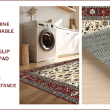 Ultra Soft Area Rug, Non Slip, Stain Resistant, Washable Area Rugs for Living Room, Bedroom, Luxurious Classic Ornate Patterns(Ivory)
