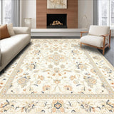 Ultra Soft Area Rug, Non Slip, Stain Resistant, Washable Area Rugs for Living Room, Bedroom, Farmhouse Inspired Beige Floral Indoor Floor Cover(Beige)