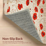 Garden Bloom Reversible Area Poppy & Light Beige Patio Floral(Red)