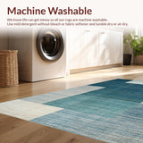 Ultra Soft Area Rug, Non Slip, Stain Resistant, Washable Area Rugs for Living Room, Bedroom, Transitional Ombre Rug: Subtle Color Variations, Smooth Surface Design(Blue)