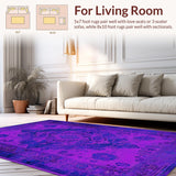 Chic Distressed Geometric Layout(Purple)